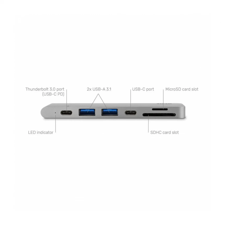 iSTYLE USB Type-C HUB PRO - silver/black