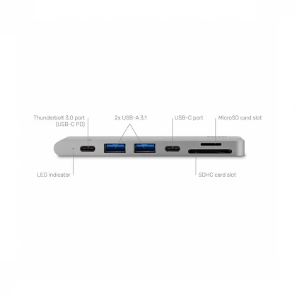 iSTYLE USB Type-C HUB PRO - silver/black