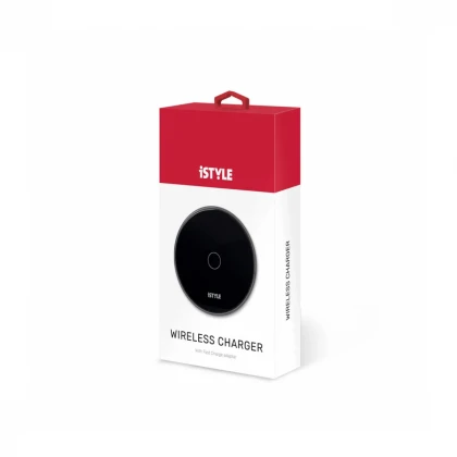 iSTYLE Wireless charging pad 15W + Adapter - black