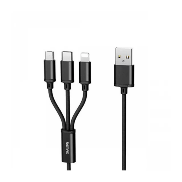 Kabl REMAX Gition RC-131 USB 3u1 Lightning/Micro USB/Type C crni 1m