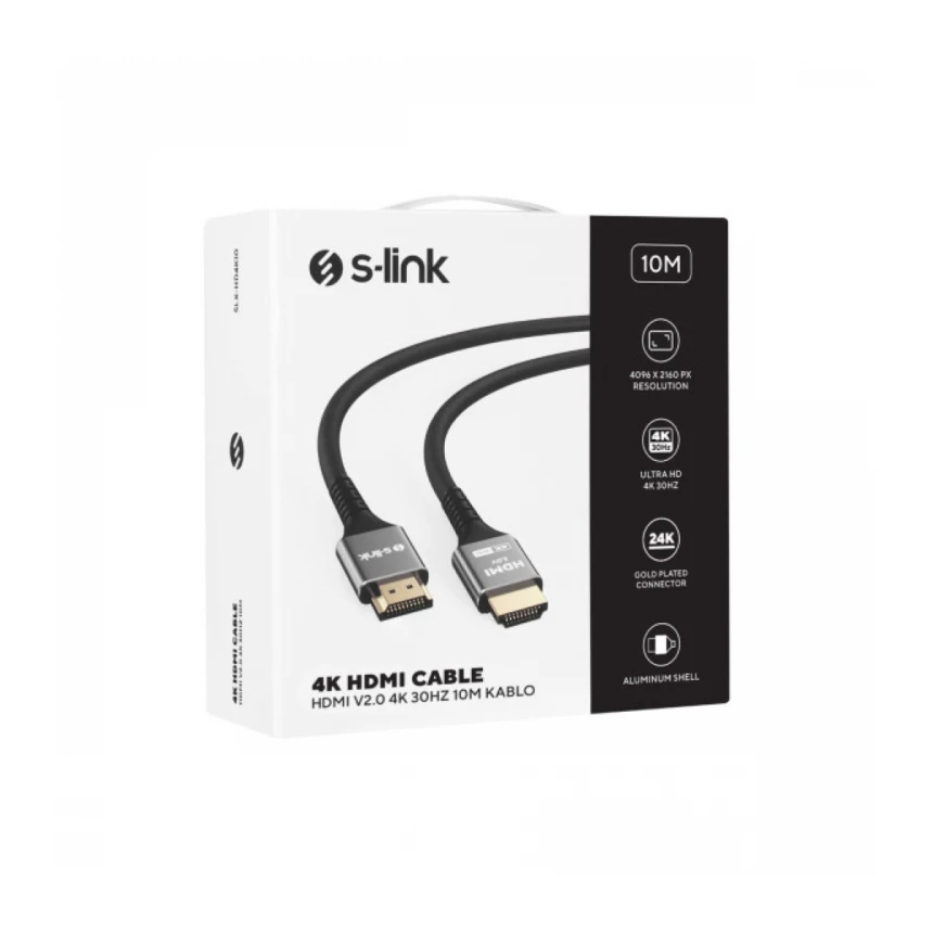 Kabl S-link SLX-HD4K10 HDMI na HDMI M/M v2.0 4K/30Hz Metal 10m