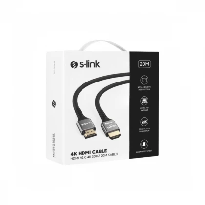 Kabl S-link SLX-HD4K20 HDMI na HDMI M/M v2.0 4K/30Hz Metal 20m