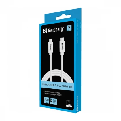 Kabl Sandberg 136-53 USB-C na USB-C 100W PD 1m