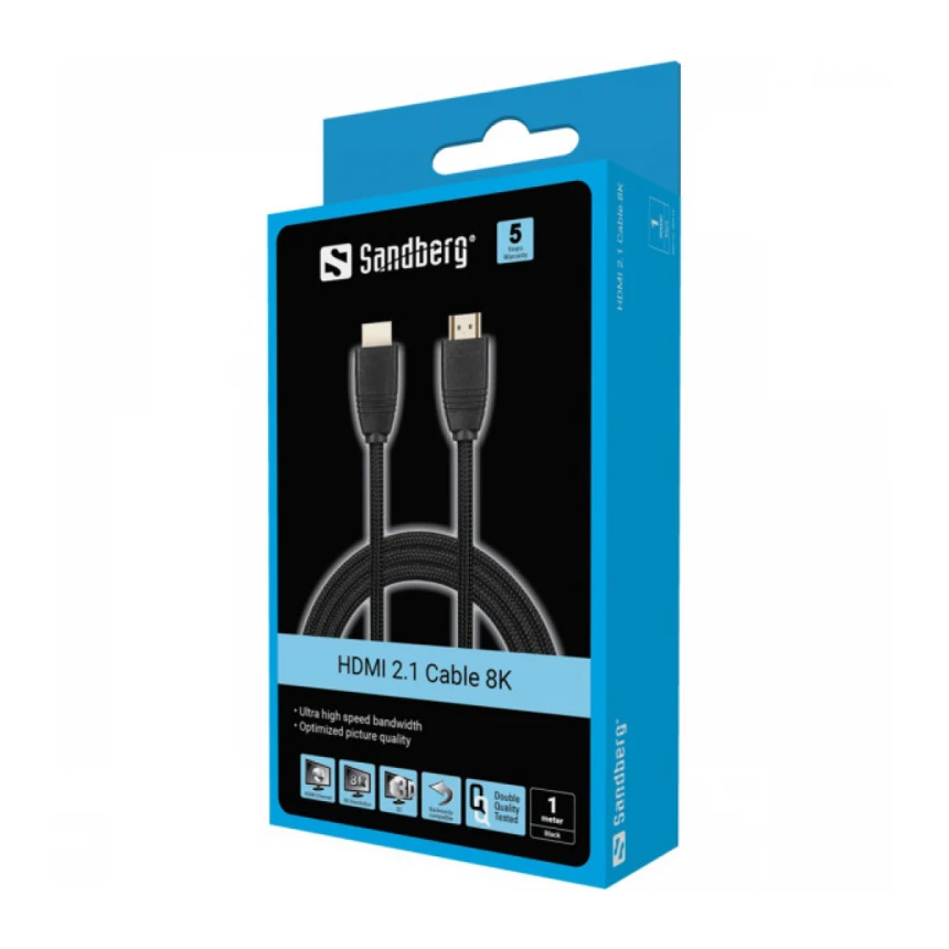 Kabl Sandberg 509-13 HDMI na HDMI M/M 2.1 8K 1m