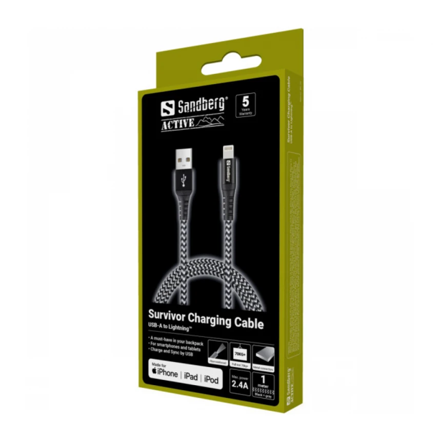 Kabl Sandberg Survivor 441-35 USB-A/Lightning 1m