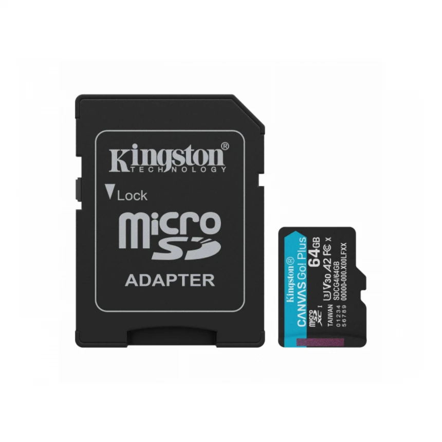 KINGSTON 64GB SDXC Canvas Go Plus Gen4 200MB/s C10 UHS-I U3 V30 SDG4/64GB