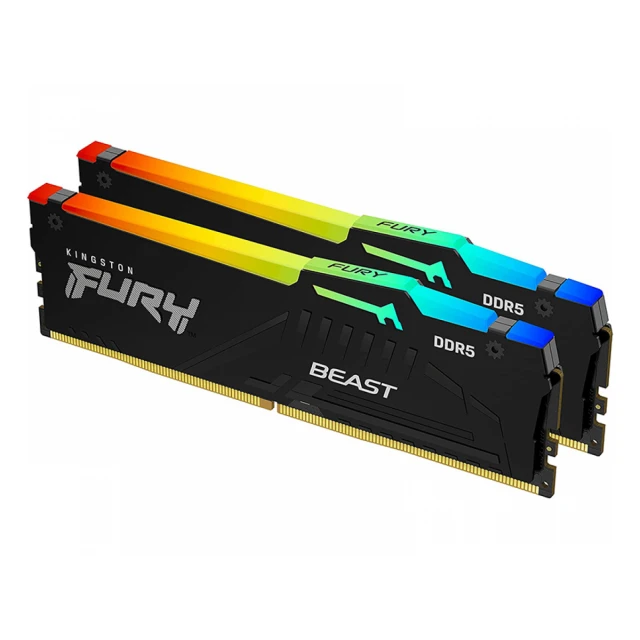 KINGSTON DIMM DDR5 128GB (2x64GB kit) 5600MT/s KF556C36BBEAK2-128 FURY Beast Black RGB EXPO 