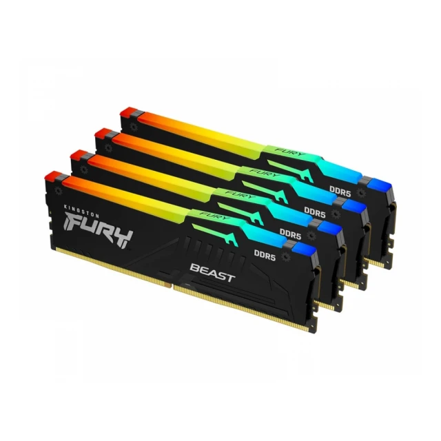 KINGSTON DIMM DDR5 128GB (4x32GB kit) 5200MT/s KF552C40BBAK4-128 FURY Beast Black RGB XMP 