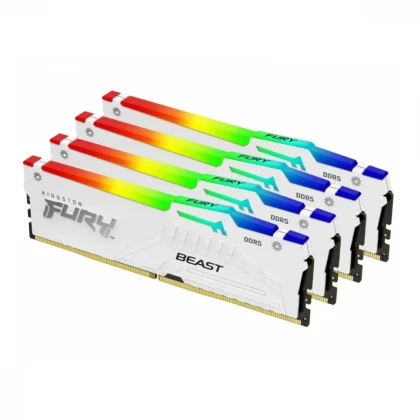 KINGSTON DIMM DDR5 128GB (4x32GB kit) 5200MT/s KF552C40BWAK4-128 FURY Beast White RGB XMP 