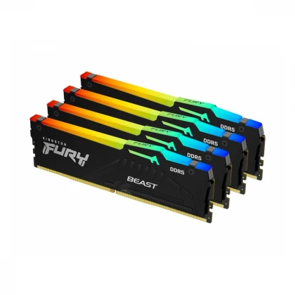 KINGSTON DIMM DDR5 128GB (4x32GB kit) 5200MT/s KF552C40BBAK4-128 FURY Beast Black RGB XMP 
