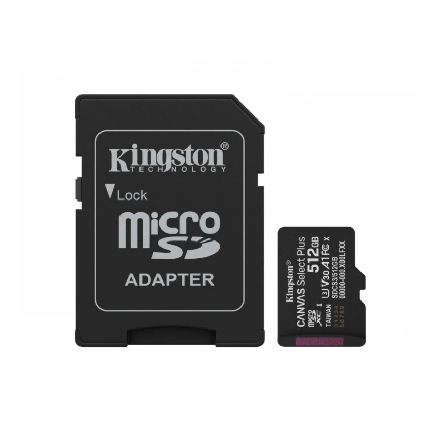 KINGSTON Memorijska kartica U1 V10 SDXC 512GB Canvas Select Plus G3 150R SDCS3/512GB + adapter 