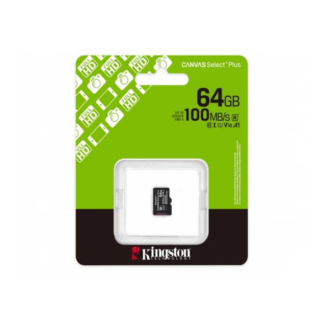 KINGSTON Memorijska kartica U1 V10 SDXC 64GB Canvas Select Plus G3 100R A1 SDCS3/64GBSP 