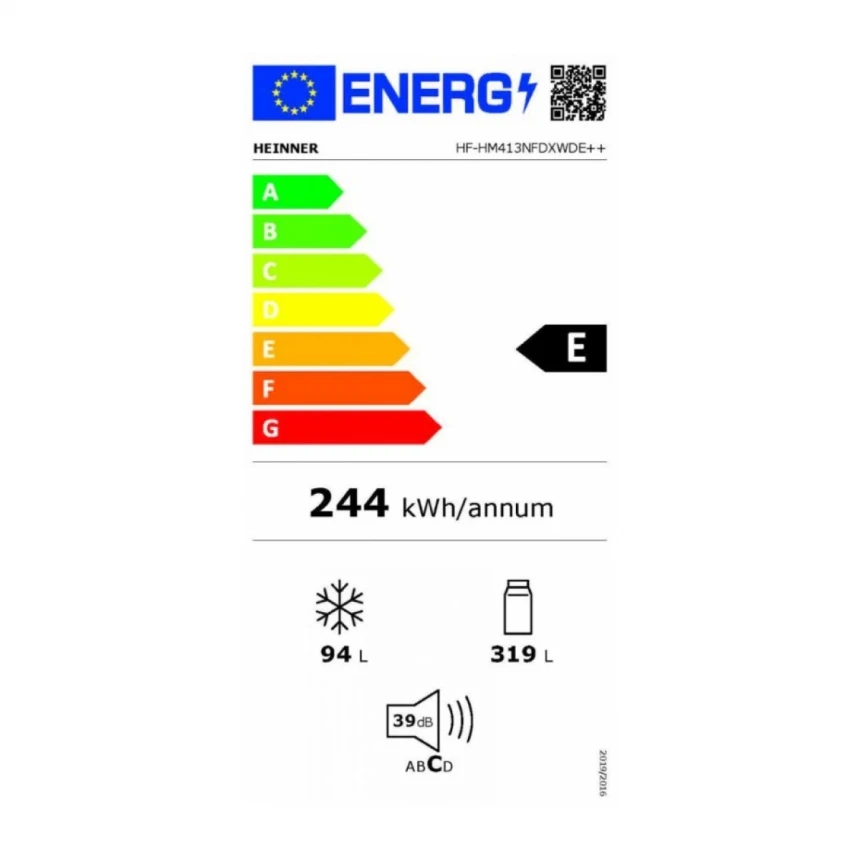 Kombinovani frižider HEINNER HF-HM413NFDXWDE++ 413l/70x178cm/No frost/crni