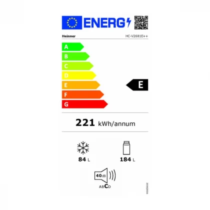 Kombinovani frižider HEINNER HC-V2681E++ 268l/60x170/Beli