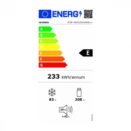 Kombinovani frižider HEINNER HCNF-HM291INVXWDE+/No frost/inverter/60 x 186 cm