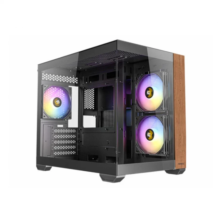 Kucište ANTEC CX600M WOOD ARGB Mini Tower/Micro-ATX/ITX/bez napajanja/kaljeno staklo/crna