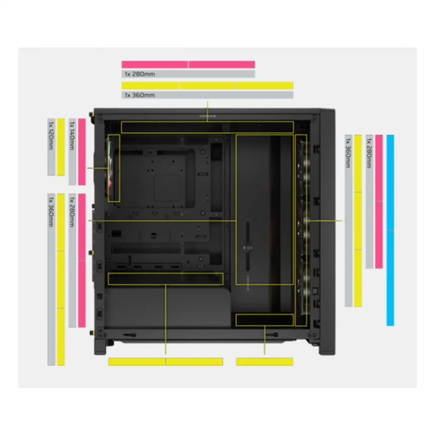 Kuciste Corsair FRAME 4000D LCD RS ARGB Premium Mid-tower, CC-9011326-WW