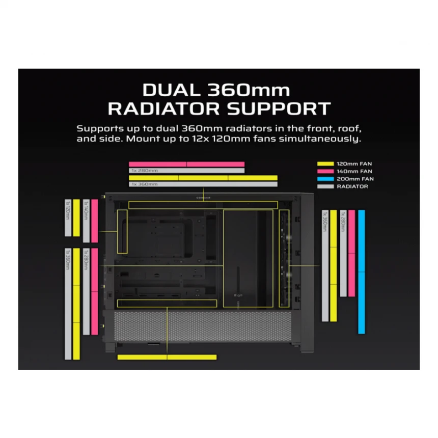 Kucište CORSAIR FRAME 4000D RS Mid-Tower/ATX/kaljeno staklo/bez napajanja/crna