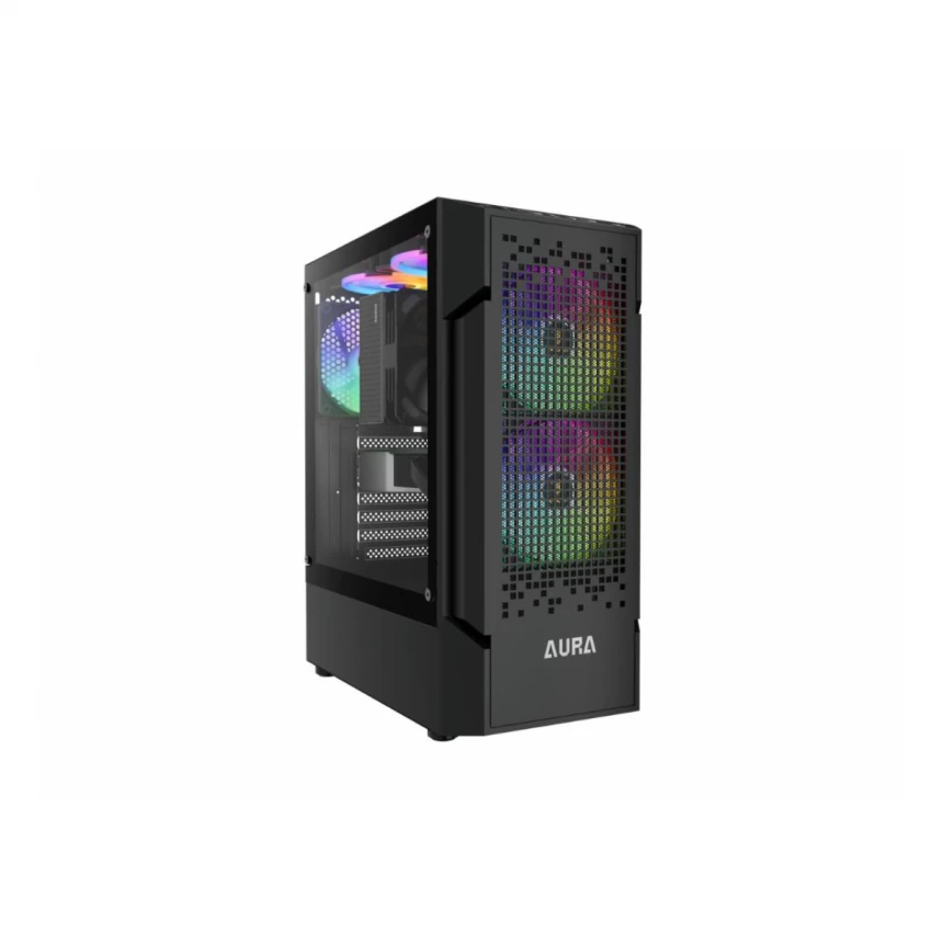 Kucište GAMDIAS AURA GC7 Mid Tower/ATX/Micro-ATX/Mini-ITX/ARGB/bez napajanja/kaljeno staklo/crna