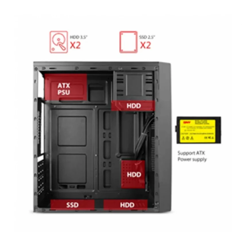 Kućište Stars Solutions K02 500W, USB 3.0 x2