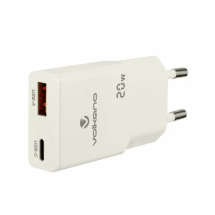 Kućni punjač Volkano Mighty Series VK-8063-WT GaN 20W USB-A + USN-C