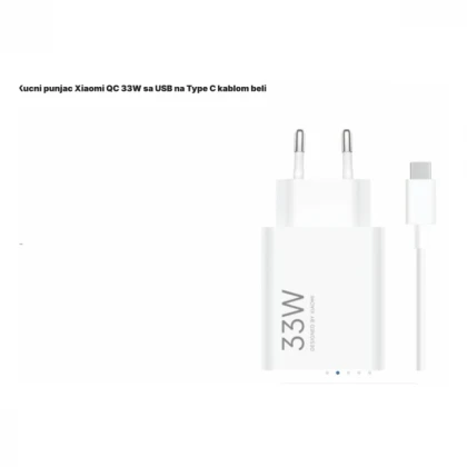 Kucni punjac Xiaomi QC 33W sa USB na Type C kablom beli