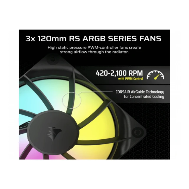 Kuler za CPU CORSAIR NAUTILUS 360/ARGB/360mm/triple fan/vodeno hladenje/crna