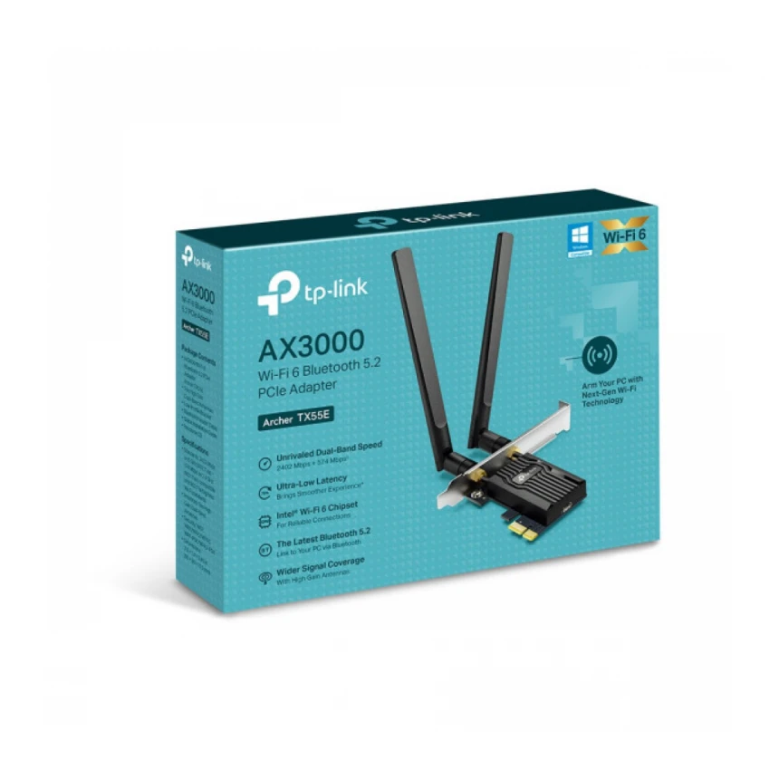 LAN MK PCI-E TP-LINK Archer TX55E WiFi6/AX3000/BT 5.2