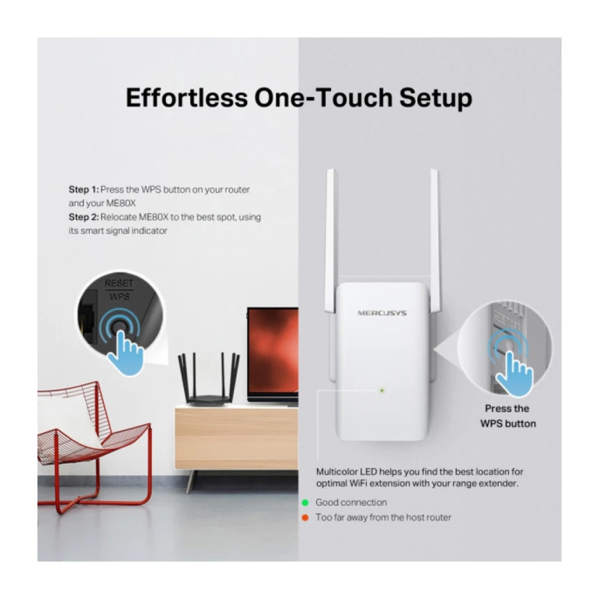 LAN Range Extender Mercusys ME80X AX3000 Wi-Fi