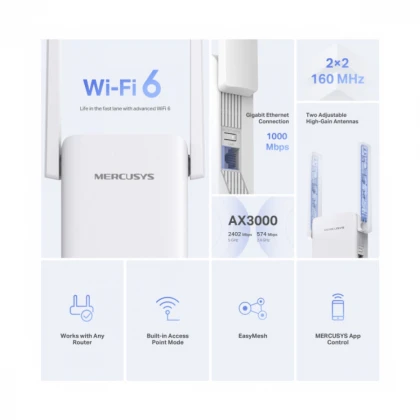 LAN Range Extender Mercusys ME80X AX3000 Wi-Fi