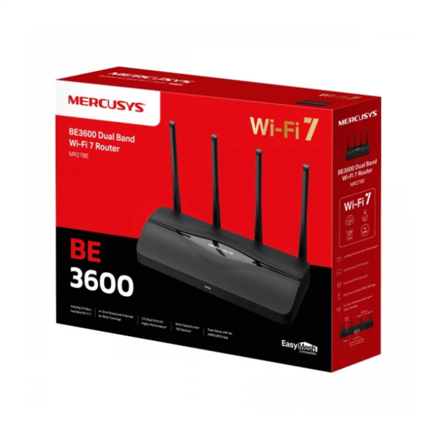 LAN Router Mercusys MR27BE WiFi/BE3600/2x1G/2x2,5G/3568Mb/s