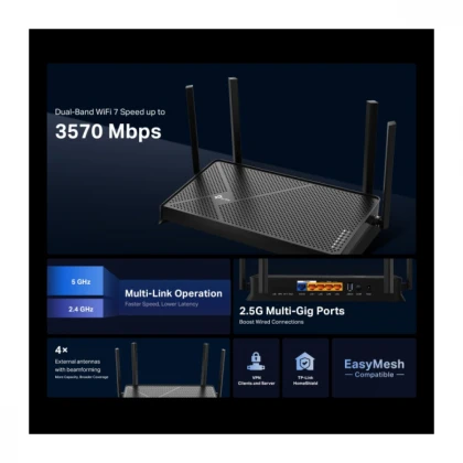 LAN Router TP-LINK Archer BE230 BE3600 WiFi7/2.5Gb WAN/4GLAN