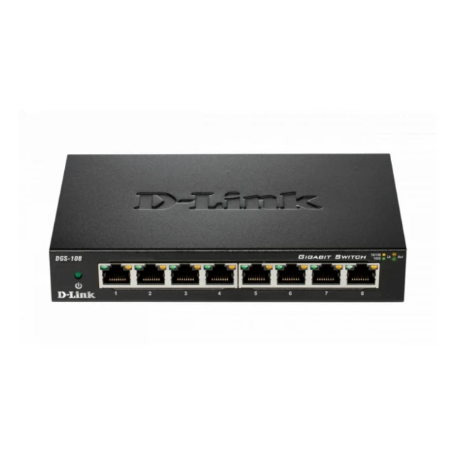 LAN Switch D-Link DGS-108GL/E 10/100/1000Mbps 8port Metal Gigabit