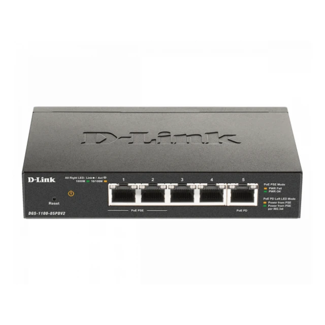 LAN Switch D-Link DGS-1100-05PDV2 10/100/1000 5port PoE Smart