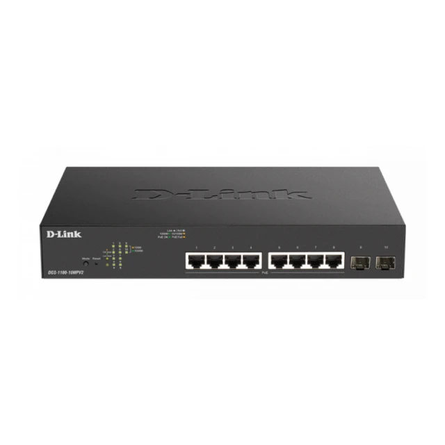 LAN Switch D-Link DGS-1100-10MPV2/E 10/100/1000Mbps 8port/2SFP Smart