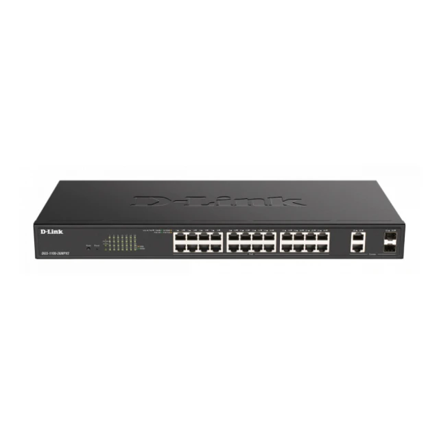 LAN Switch D-Link DGS-1100-26MPV2/E 10/100/1000Mbps 24PoEport/2SFP Smart