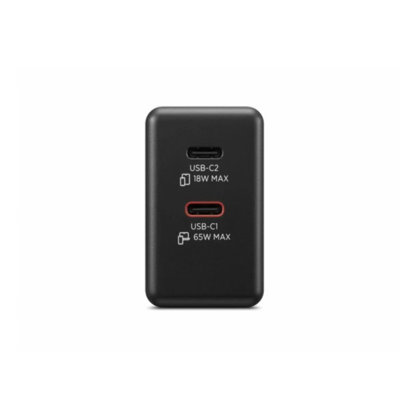 Lenovo Dual USB-C 65W GaN punjac crni