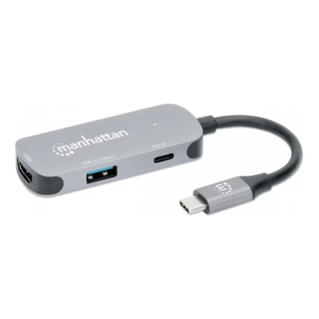 Manhattan USB-C to HDMI (4K@30Hz) 3-in-1 Docking with Power 130707