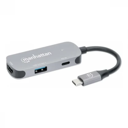 Manhattan USB-C to HDMI (4K@30Hz) 3-in-1 Docking with Power 130707