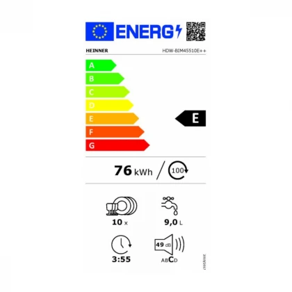 Mašina za pranje sudova HEINNER HDW-BIM45510E++ 10kompleta /45cm
