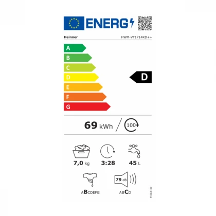 Mašina za pranje veša Heinner HWM-VT1714KD++ 7kg/1400o/15 programa