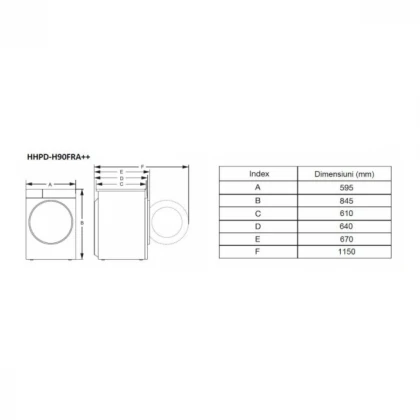 Mašina za sušenje veša HEINNER HHPD-H90FRA++ 9kg/15programa/toplotna pumpa