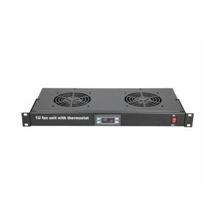 MAXPRO LINE Ventilacioni panel-polica, dva ventilatora i termostat, 1U 