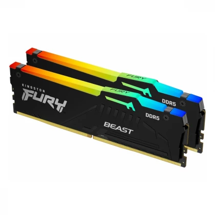Memorija KINGSTON 32GB(2x16GB)/DIMM/DDR5/6000MHz/CL36/FURY Beast RGB/bela