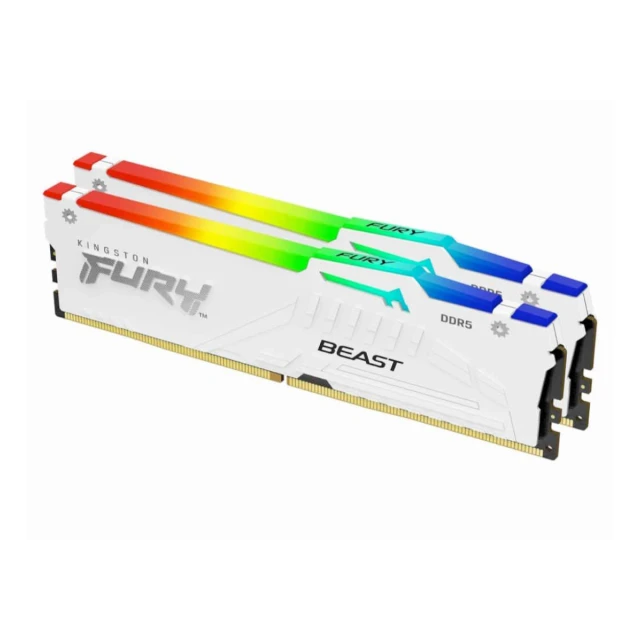 Memorija KINGSTON 64GB(2x32GB)/DIMM/DDR5/5200MHz/CL36/FURY Beast White RGB EXPO