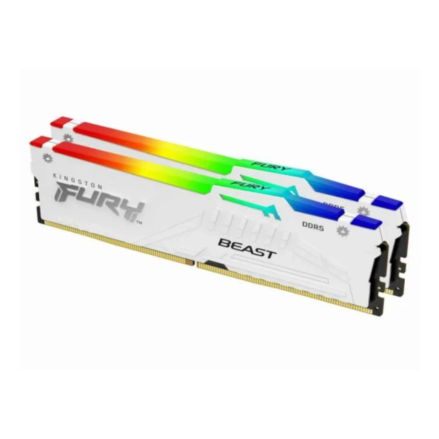 Memorija KINGSTON 64GB(2x32GB)/DIMM/DDR5/5200MHz/CL40/FURY Beast White RGB XMP