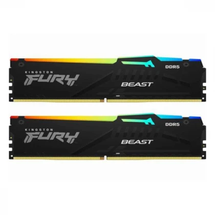 Memorija KINGSTON 64GB(2x32GB)/DIMM/DDR5/6000MHz/CL36/FURY Beast RGB EXPO