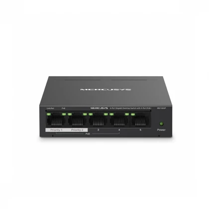 MERCUSYS MS105GP(UN) 5-Port Gigabit Desktop Switch with 4- Port PoE+ 