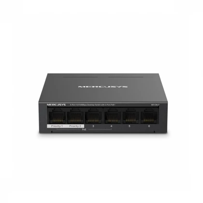 MERCUSYS MS106LP(UN) 6-Port 10/100Mbps Desktop Switch with 4-Port PoE+ 