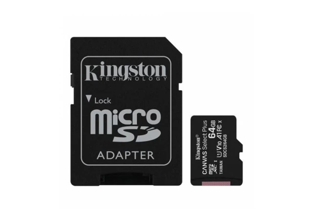 MICRO SD 64GB KINGSTON + SD adapter SDCS2/64GB